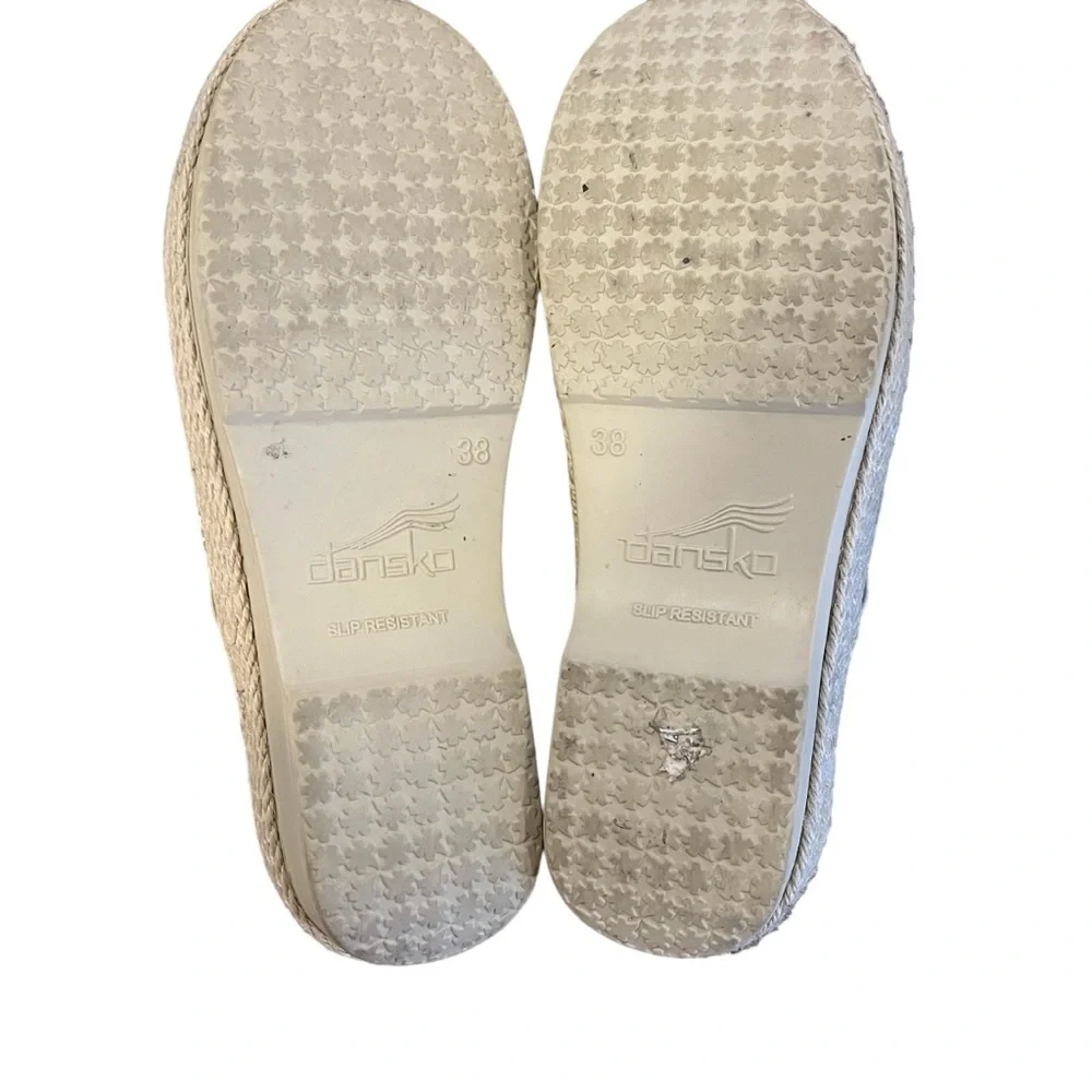 Dansko Victoria clog canvas jute espadrille green tan 38 - Picture 11 of 14